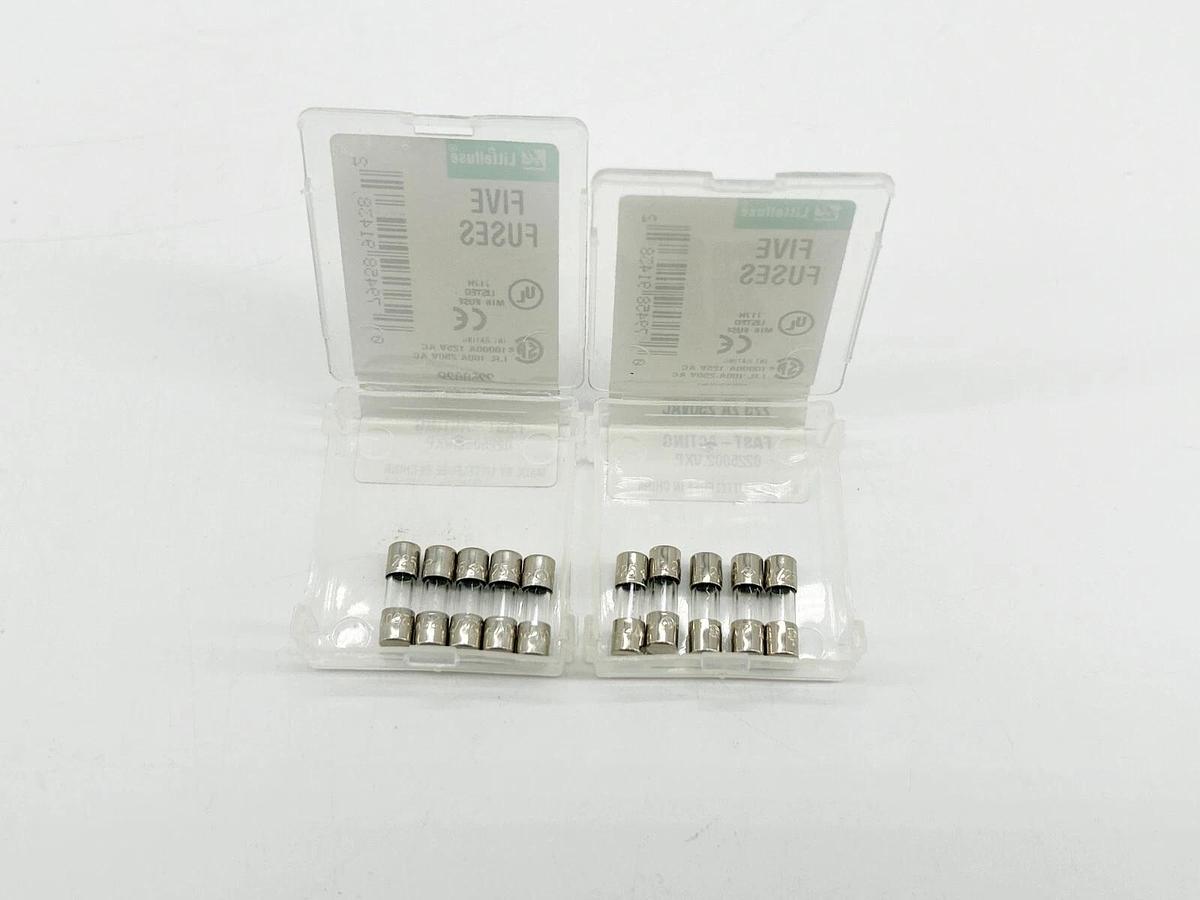New Lot of 10 Littelfuse 225002P Fast Acting Glass Fuse 250V 2A