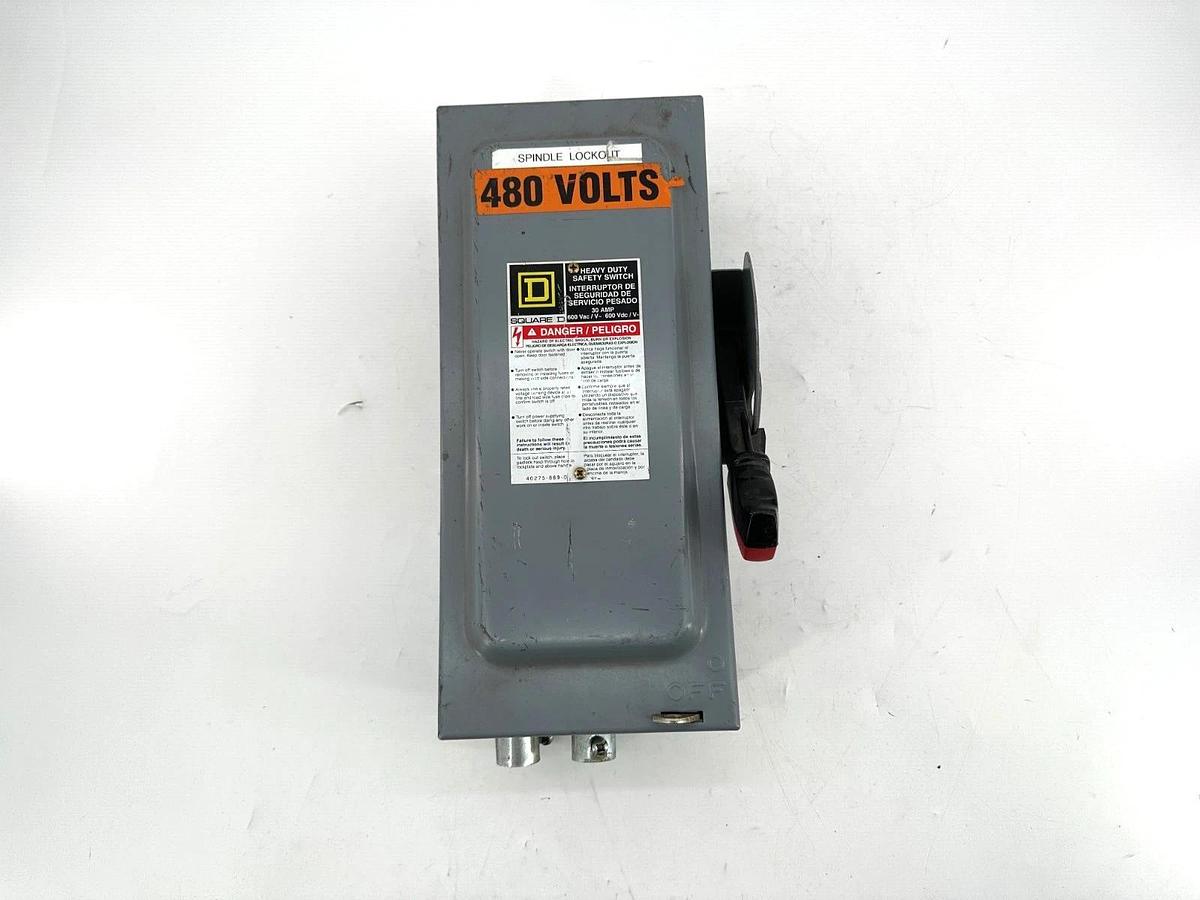 Used Square D HU361EI Safety Disconnect Snap Switch 30A 600V Max 3 Pole