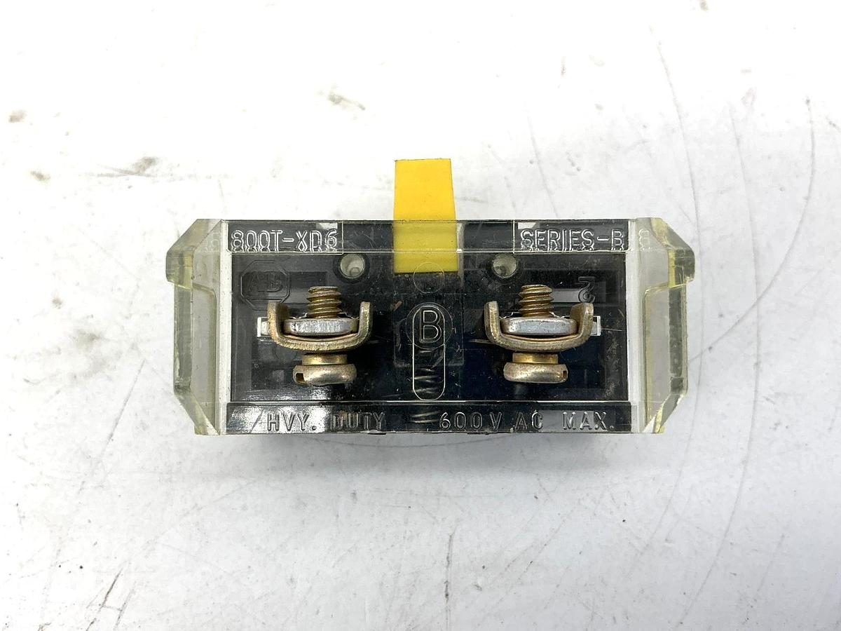 Used Lot of 5 Allen Bradley 800T-XD6 Ser B Mini Contact Block 1-NC 600VAC