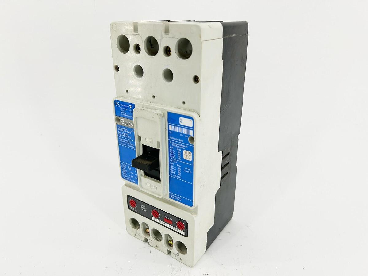 Used Cutler Hammer JD3150 Circuit Breaker 150A 3P 600VAC 250VDC JD3250F + JT3150T