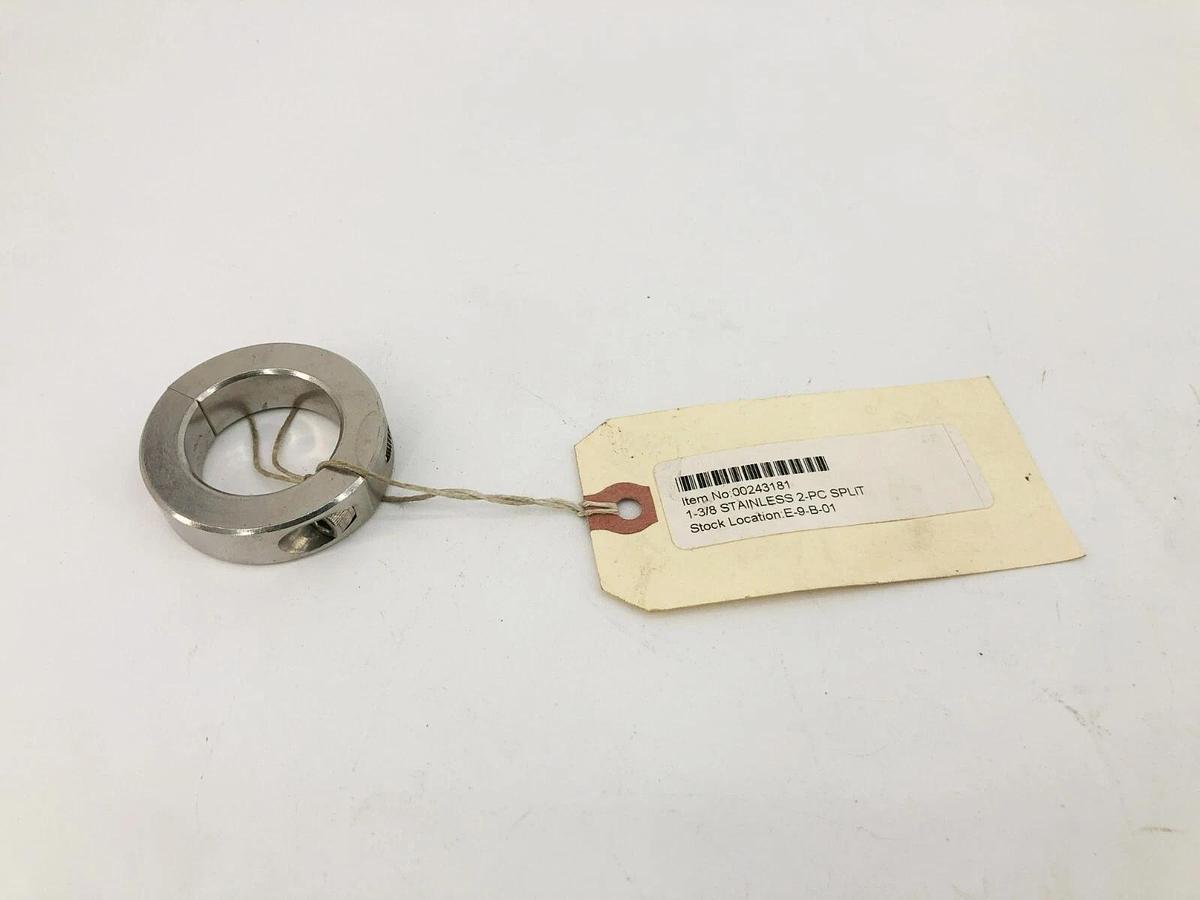 New Climax 2C-137-S Two-Piece Split Clamp Collar Stainless Steel 1-3/8" ID