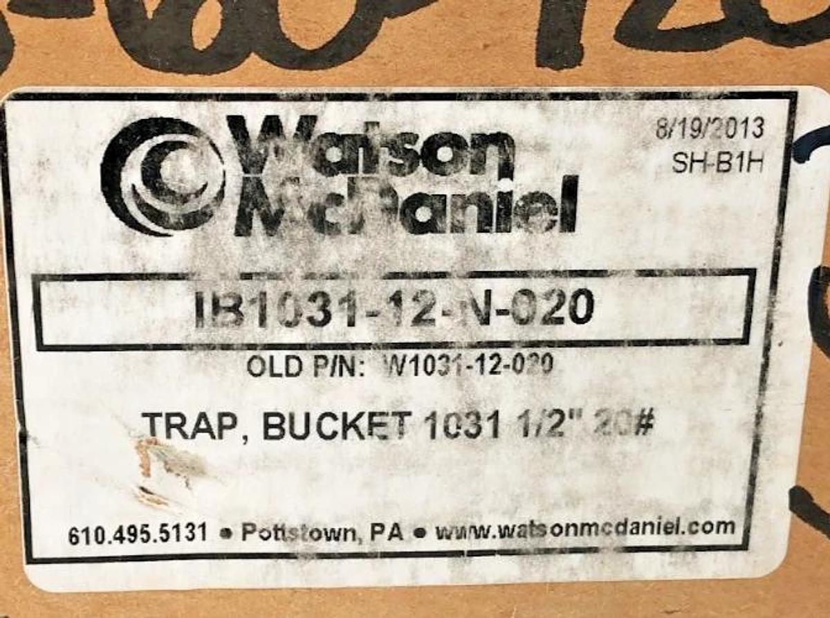 New Watson McDaniel IB1031-12-N-020 Inverted Bucket Steam Trap 1/2" NPT 20psig
