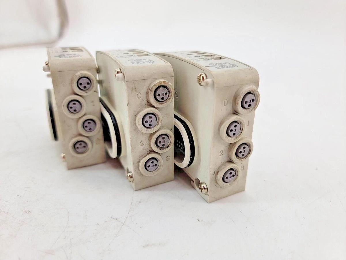 Used Lot of 3 SMC EX250-IE3 Input Block 4 Input M8 24VDC