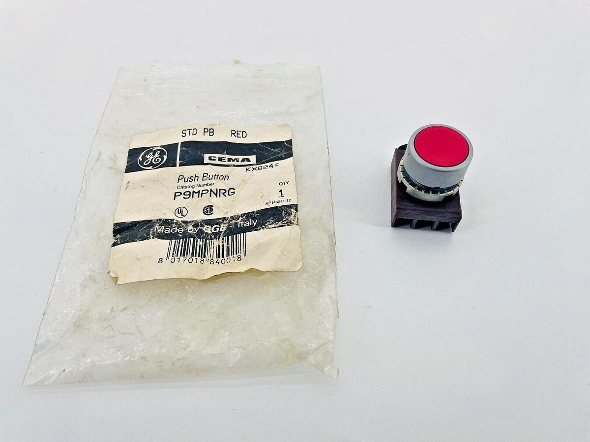 New GE P9MPNRG Push Button Red