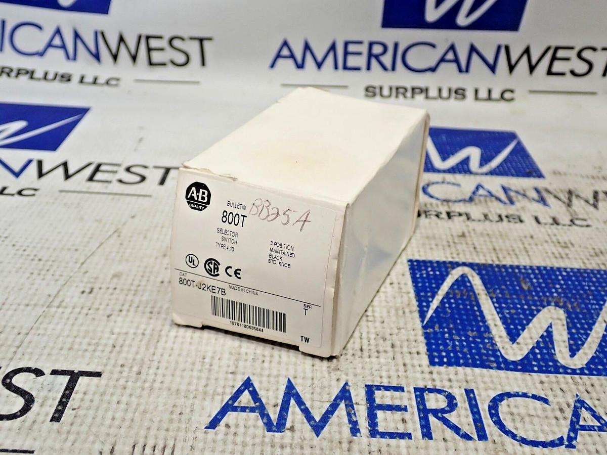 Used Allen Bradley 800T-J91 Ser. T Selector Switch - Missing Knob/ Contact Block
