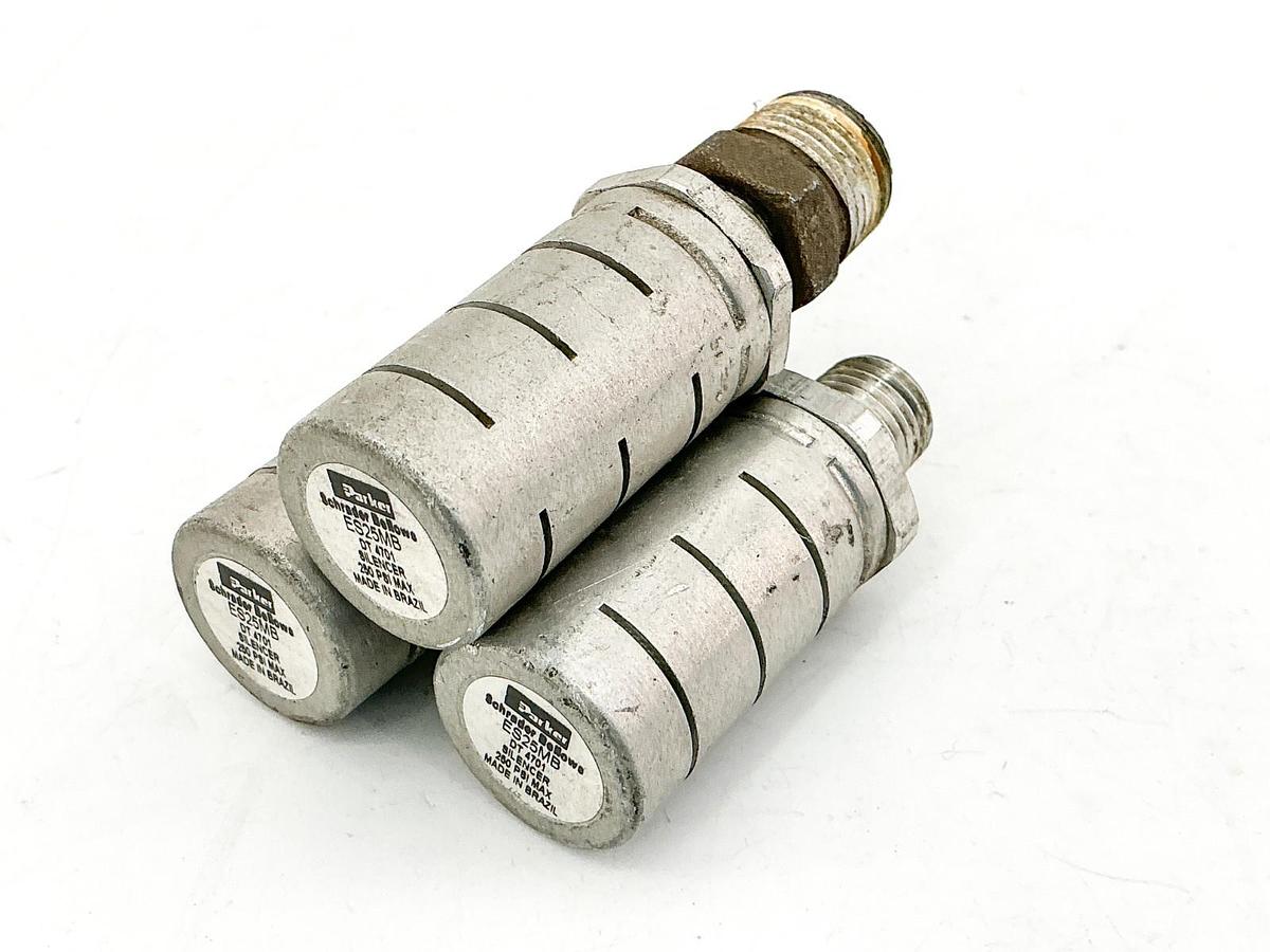 Used Lot of 3 Parker ES25MB Exhaust Silencer 250PSI 1/4NPT