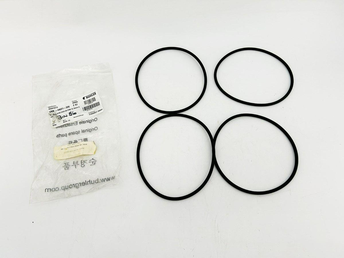 Lot of 4 New Buhler UNN-44021-320 O-Rings 142.24x5.34 FPM 75 Shore A