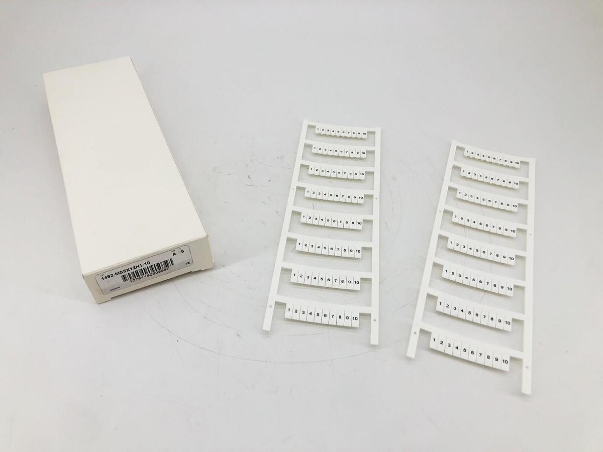 Box of 2 New Allen-Bradley 1492-MS5X12H1-10 Ser. A Horizontal Marker Cards