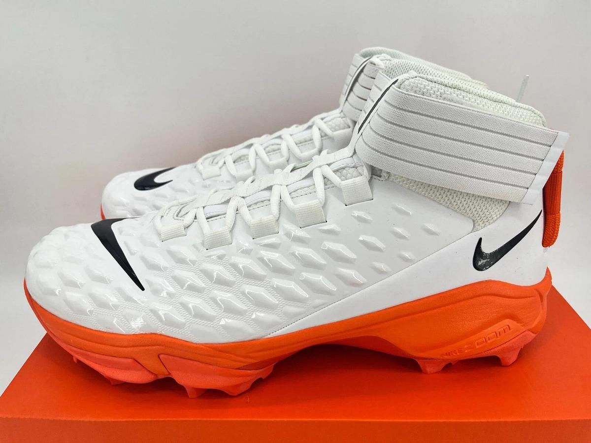 Nike Force Savage Pro 2 Shark P White/Orange Size 16 Football Cleats