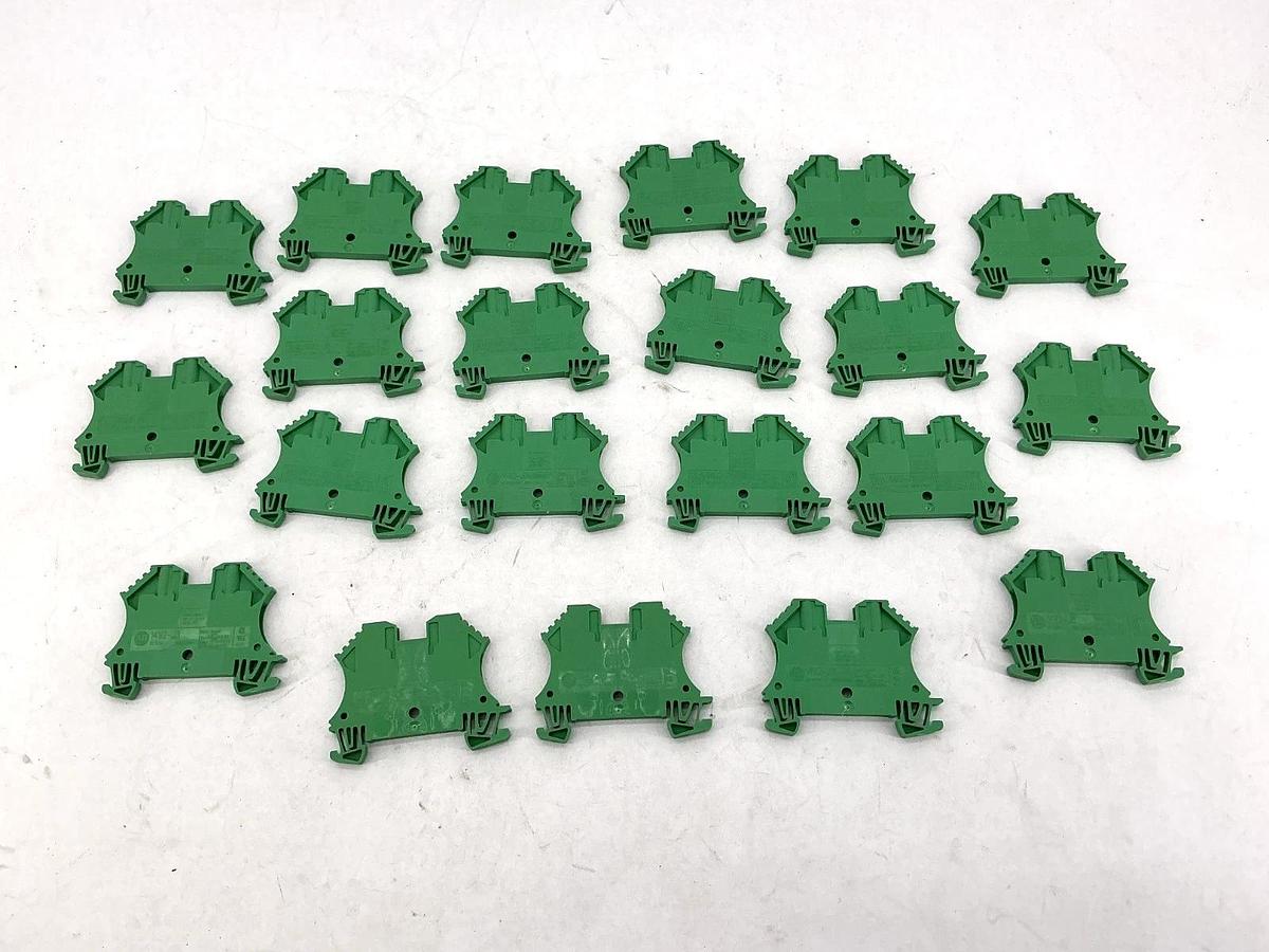 Lot of 21 New Allen Bradley 1492-J3-G Terminal Block Green 25A 600V