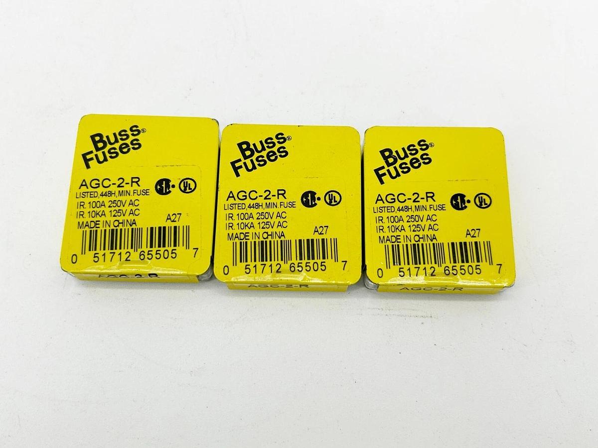 New Lot of 15 Bussmann AGC-2-R Glass Fuse Tube 32V 2A