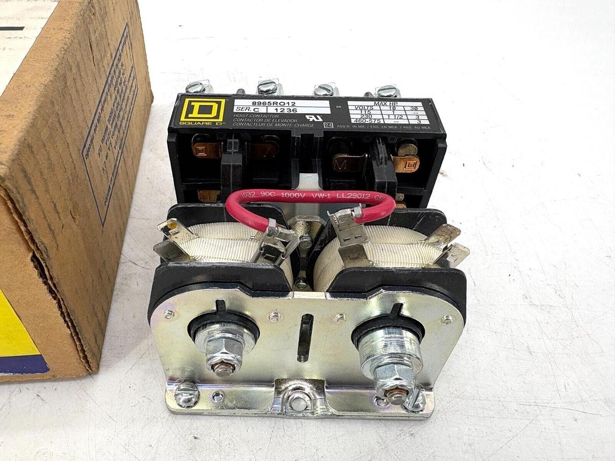 New Square D 8965RO12V02 AC Reversing Hoist Contactor 110/120V Coil 3P Open Type