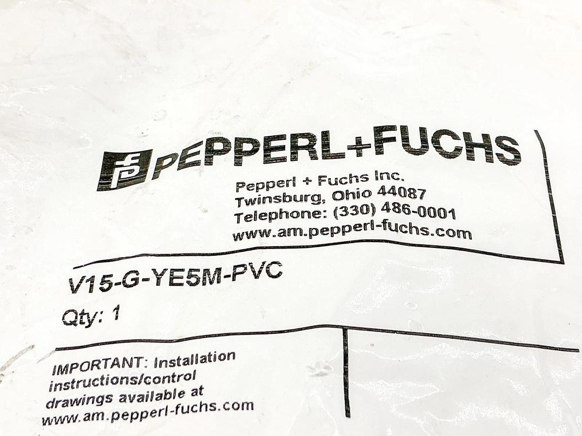New Pepperl + Fuchs V15-G-YE5M-PVC Cordset 5P 908967