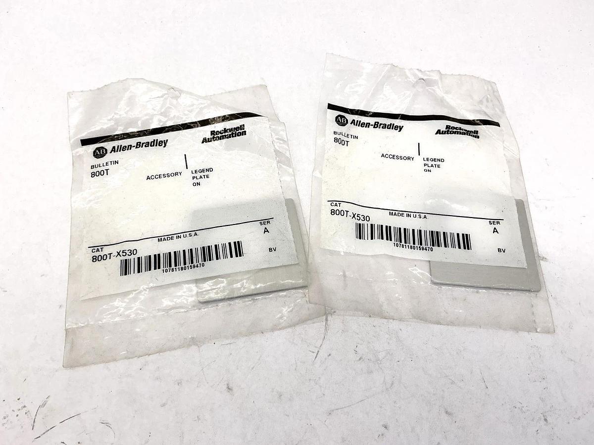Lot of 2 New Allen Bradley 800T-X530 Ser A Legend Plate On Accessory
