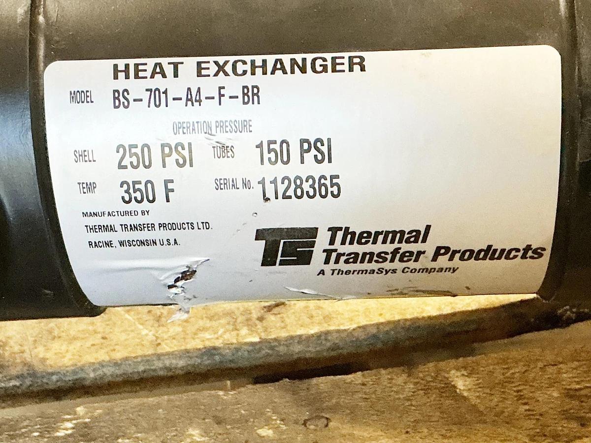 New Thermal Transfer Products BS-701-A4-F-BR Heat Exchanger 250PSI 350Deg