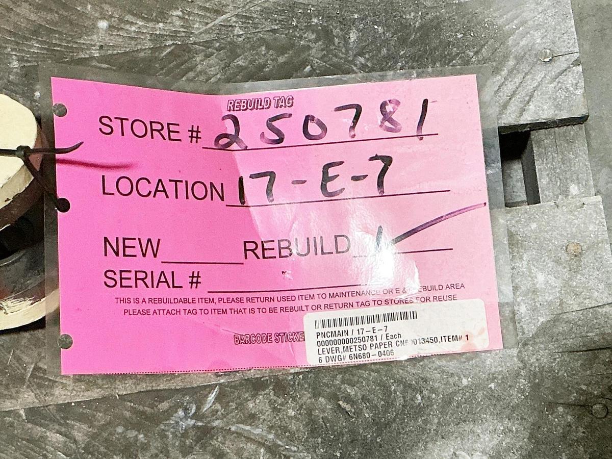 Used Metso Paper CN69013450 Item 1 6 DWG 6N680-0406 Lever