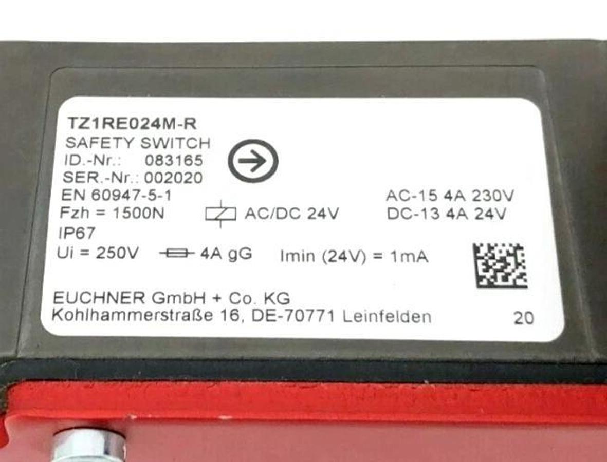 New Euchner TZ1RE024M-R Safety Switch 4A 230VAC 24VDC 083165 - No Box