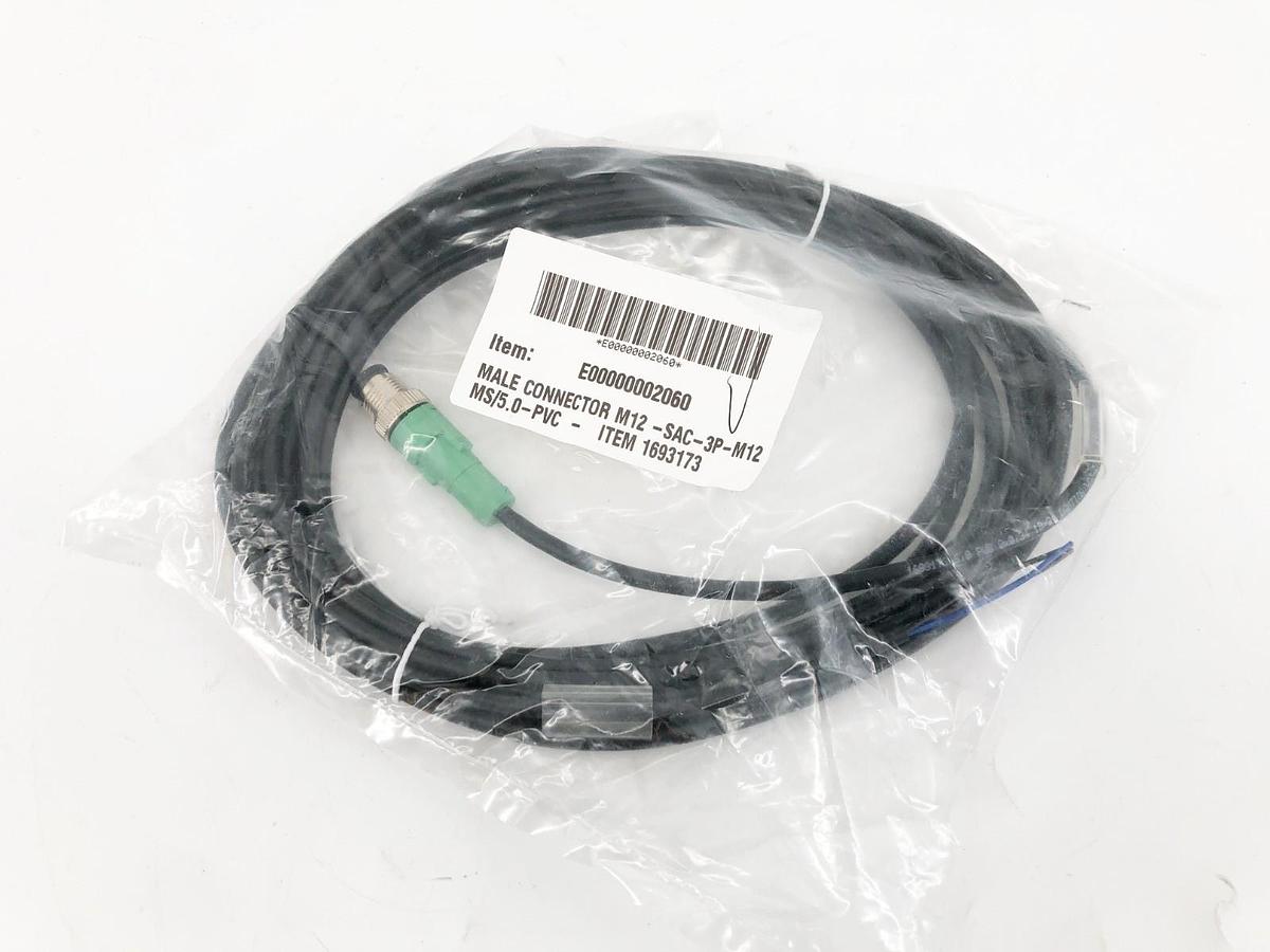 New Phoenix Contact SAC-3P-M12MS/5,0-PVC Sensor Cable 1693173 - No Box