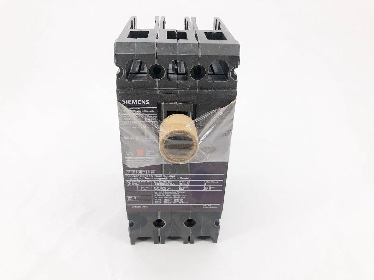 New Siemens HHED63B015A Circuit Breaker 3P 480V 15A