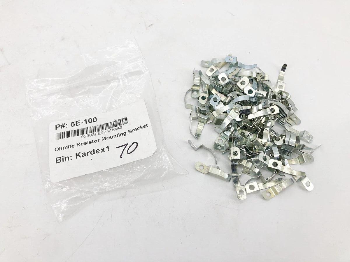 Bag of 70 New Ohmite 5E-100 Resistor Mounting Brackets