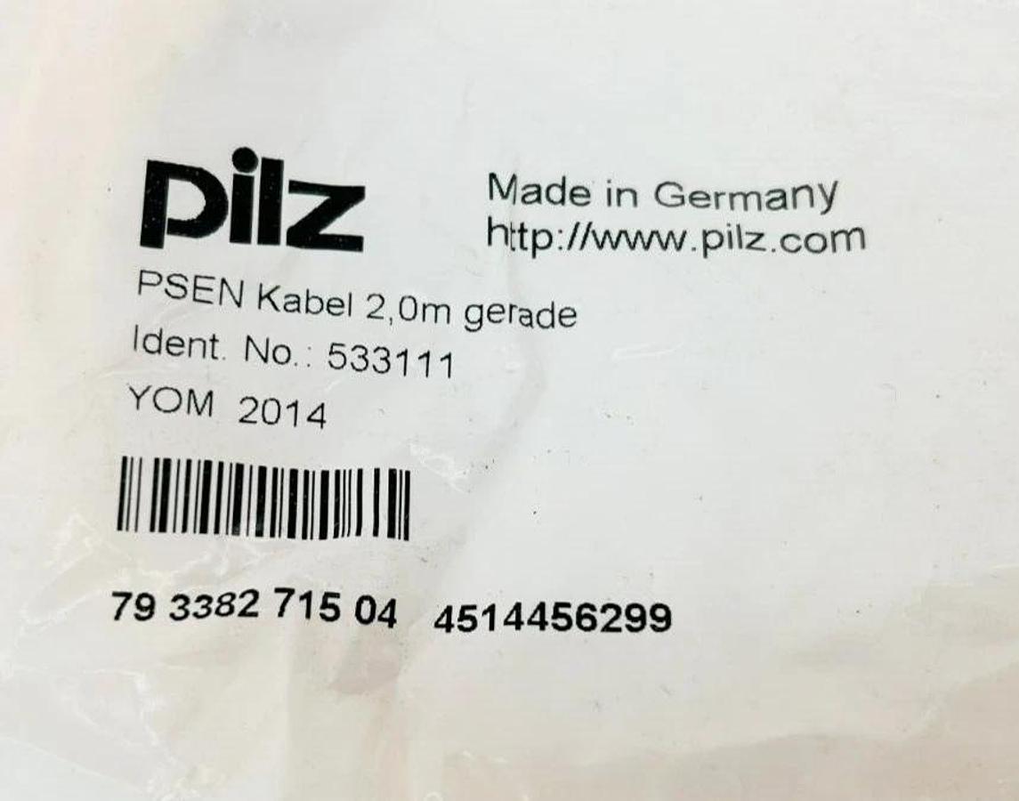 New Pilz 533111 Cable 2m Straight M8 4 Pin