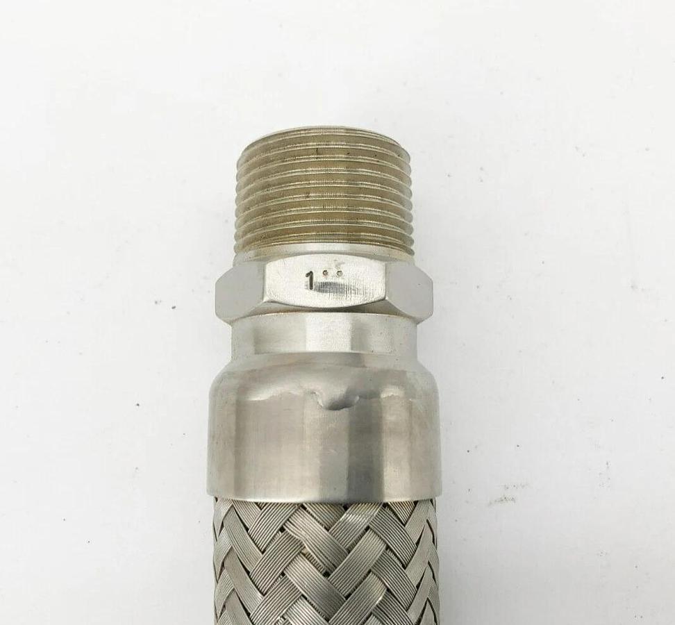 New Stainless Steel Braided Flex Hose 1" x 15" Male x FJIC