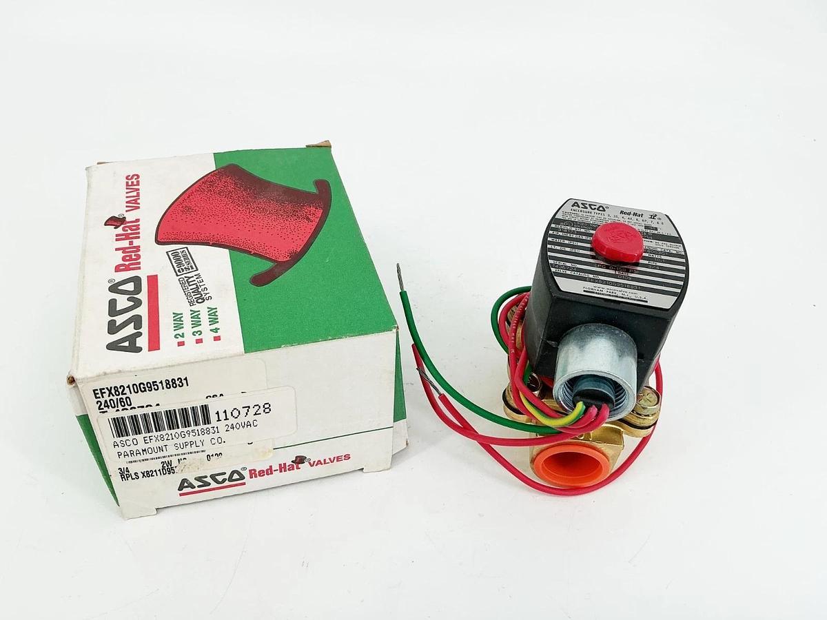 New Asco EFX8210G95-18831 208-220/240VAC Solenoid Valve 10.1W 3/4" Pipe