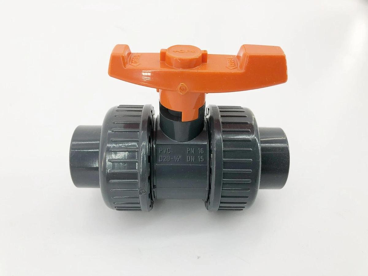 New Georg Fischer 161.375.017 Ball Valve Union PVC 1/2" 6NC66