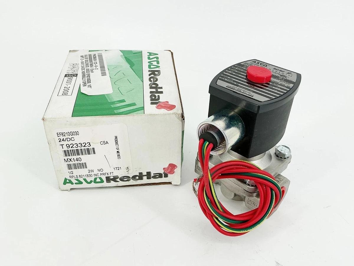 New Asco EF8210G030 Solenoid Valve 125PSI 1/2" 11.6W 24VDC