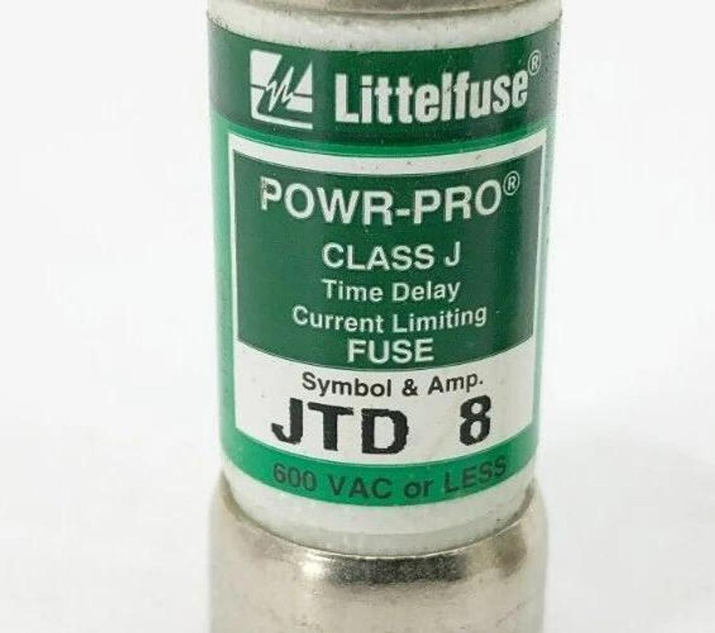 Lot of 2 New Littelfuse JTD 8 Time Delay Fuses 8A 600V Class J