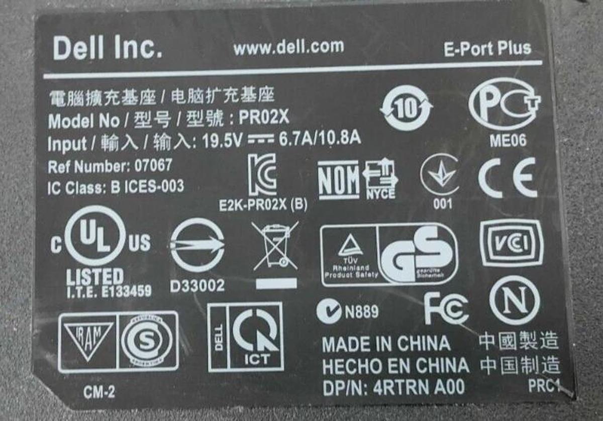 Used Lot of 2 Dell PR02X E-Port Plus Docking Stations CN-0CY640-12961-1AA-5625-A05