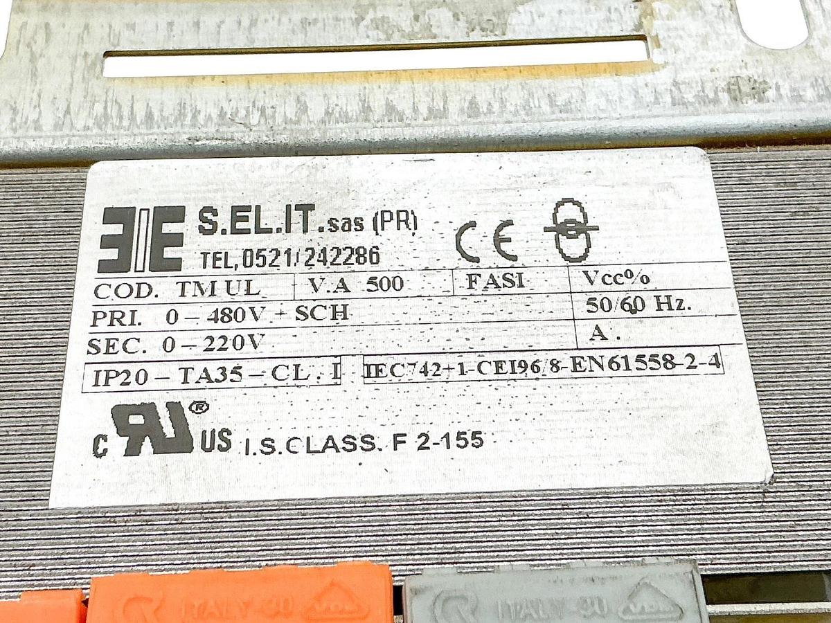 New Schweitzer S.EL.IT TMUL Transformer 500vA 0-480V PRI 0-220V Sec 1PH -No Box