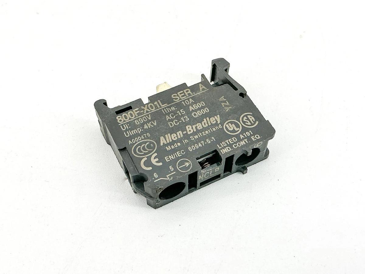 New Lot of 3 Allen Bradley 800F-X01L Contact Block 690V 4KV 10A Ser.A - No Box
