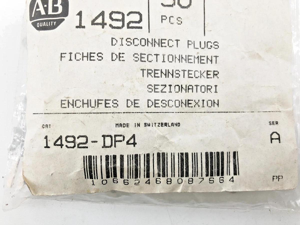 Lot of 4 New Allen Bradley 1492-DP4 Ser. A Disconnect Plugs - No Box
