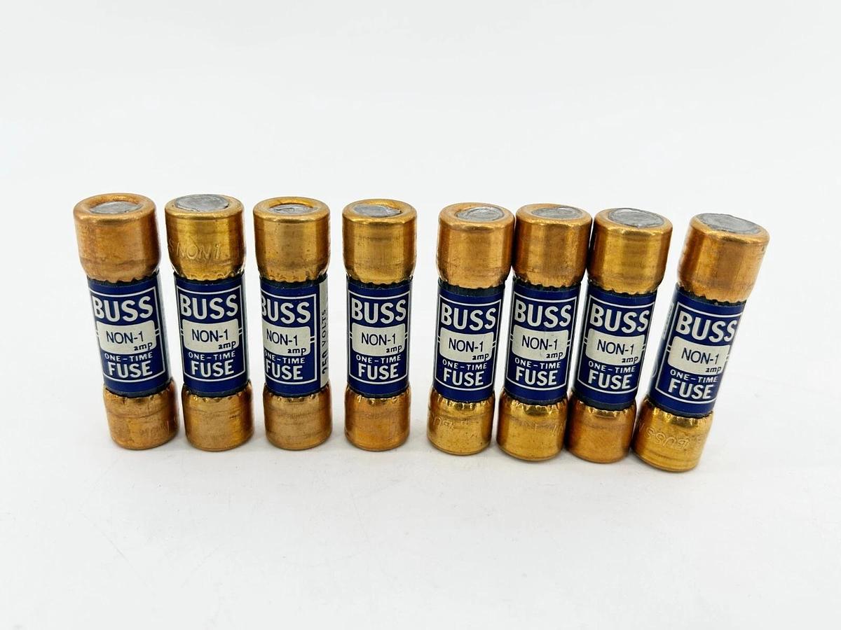 New Lot of 8 Bussmann NON-1 One Time Fuse 1A 250V