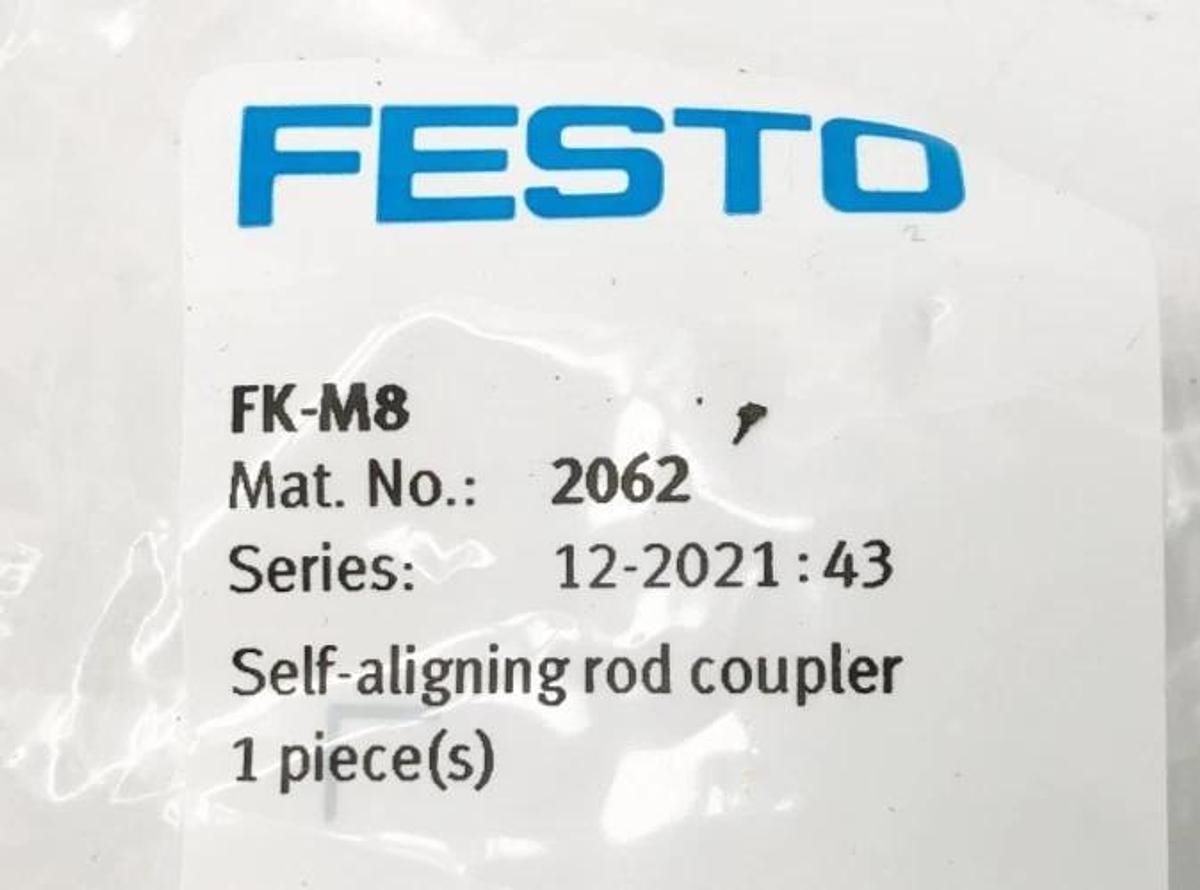 Lot of 2 New Festo FK-M8 Self-Aligning Rod Couplers 2062