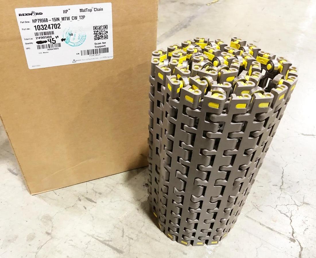 New Rexnord 10324702 Conveyor Chain HP7956B-15IN-MTW-CW-T2P 15" W x 45" L