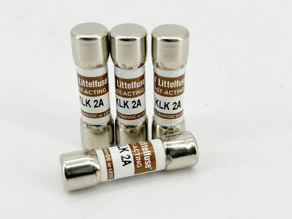 New Lot of 4 Littelfuse KLK-2A Fast Acting Fuse 2A 600V - No Box