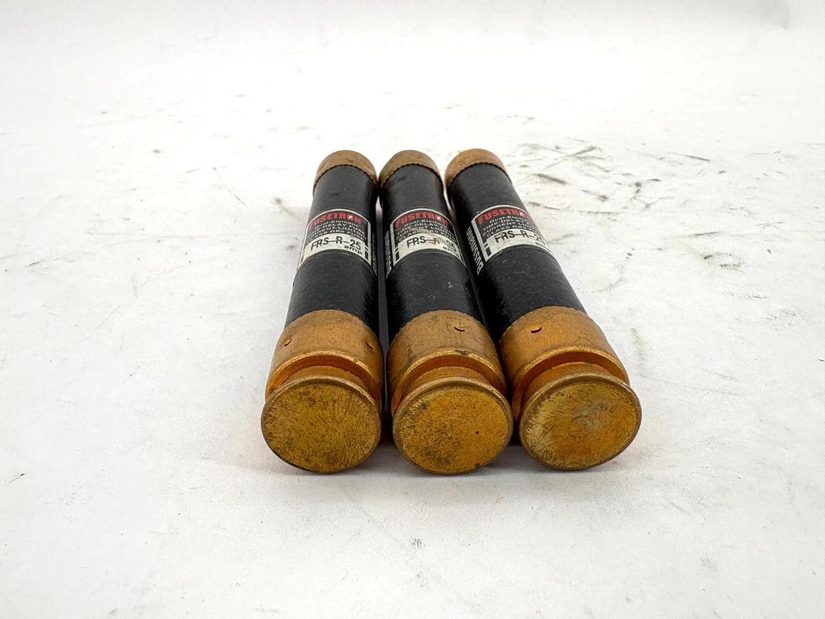 Lot of 3 New Bussmann Fusetron FRS-R-25 Fuses 25A 600VAC - No Box