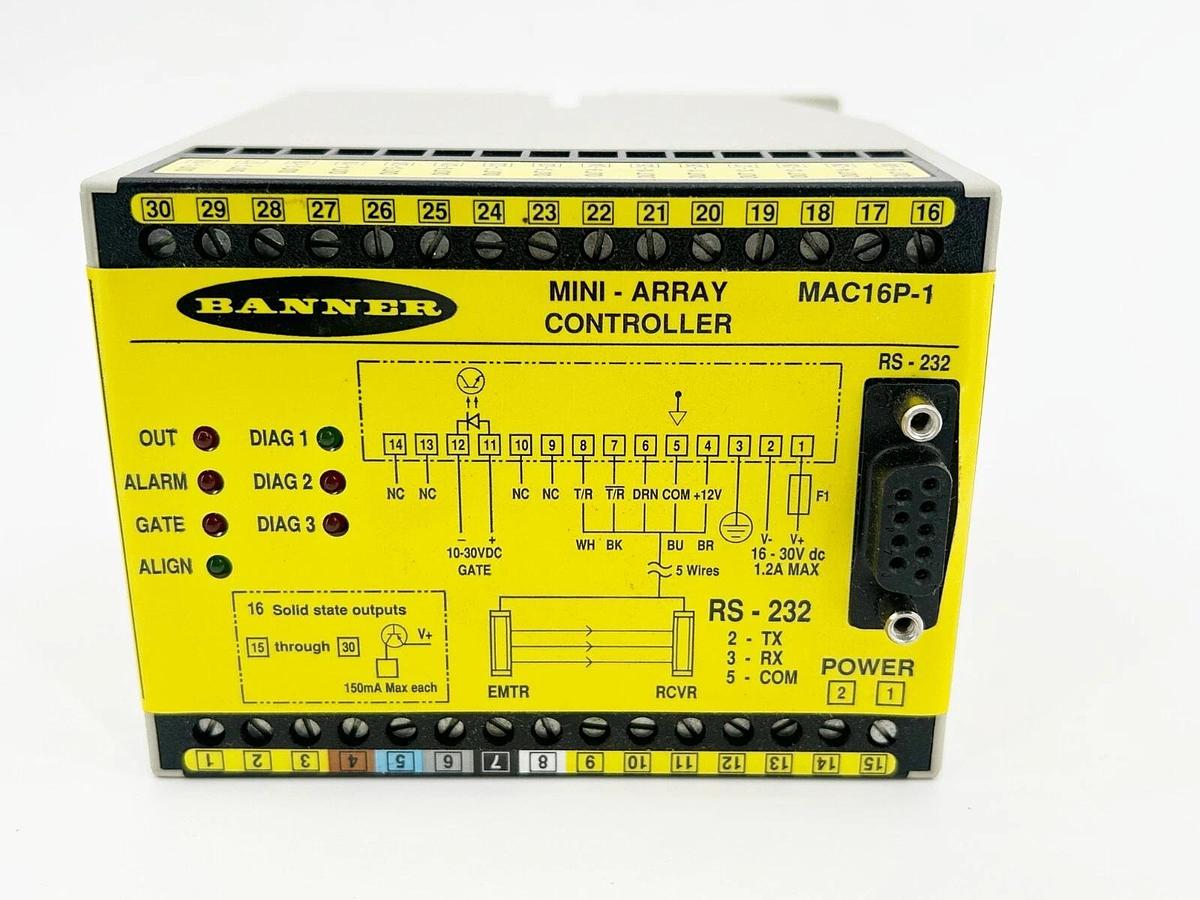 Banner Engineering MAC16P-1 Controller 16 Discrete PNP Outputs 30VDC 57369