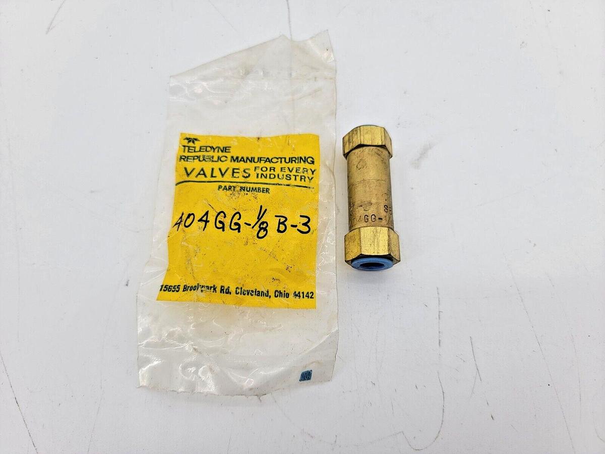 New Teledyne 404GG-1/8B-3 Hydraulic Ball Check Valve S8 Female Parker