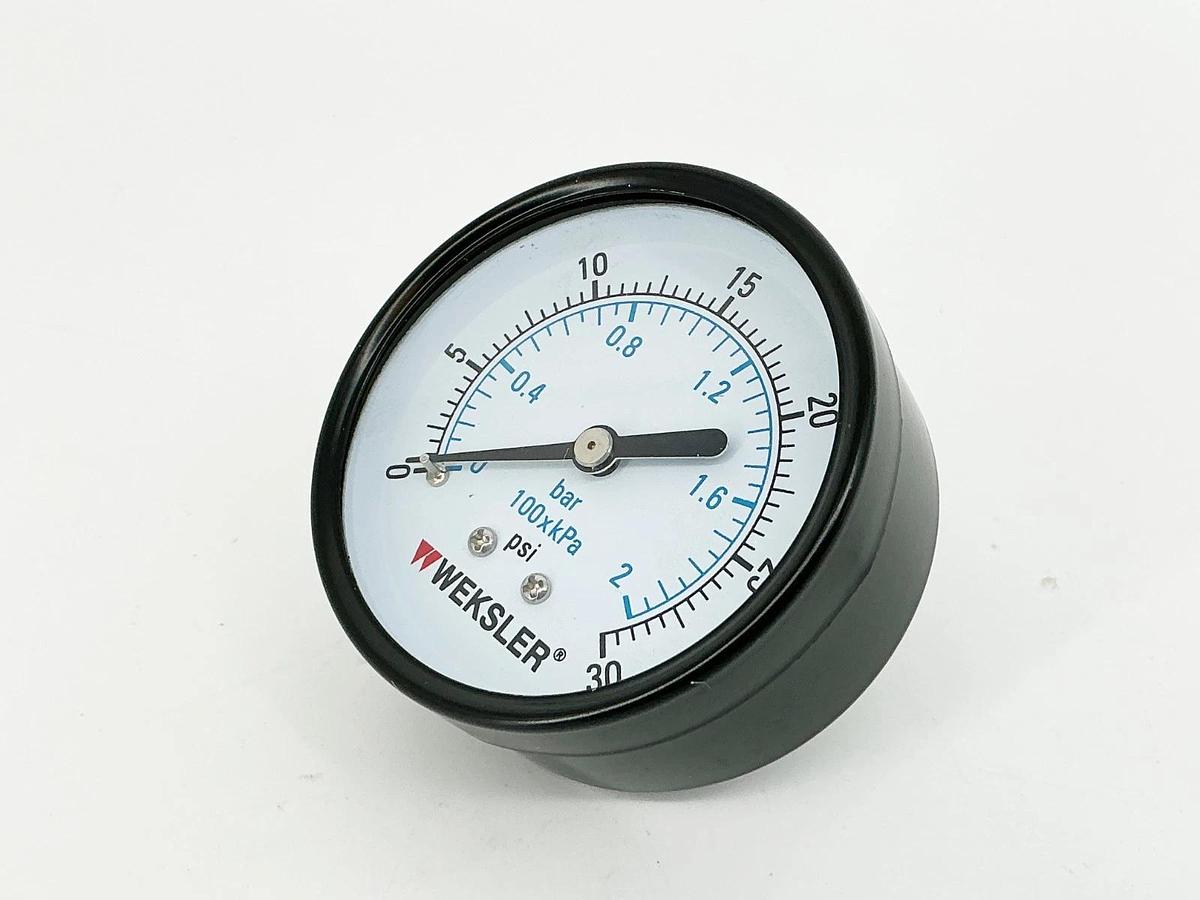 New Weksler UA25A4C Pressure Gauge 0-30PSI 2-1/2" Face 1/4" NPT