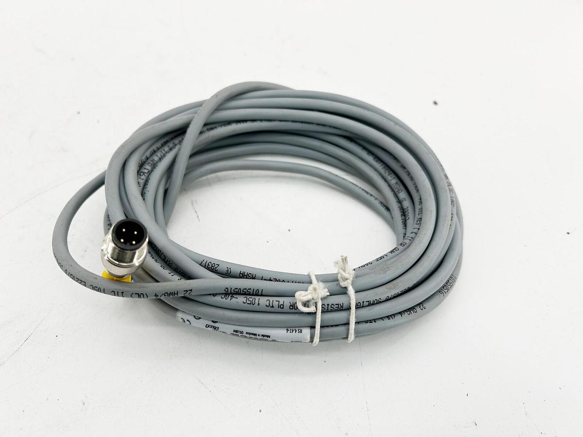 Used Turck RS 4.4T-6 Single Ended Cordset M12 Euro Fast 4 Wire 6M Length U2070