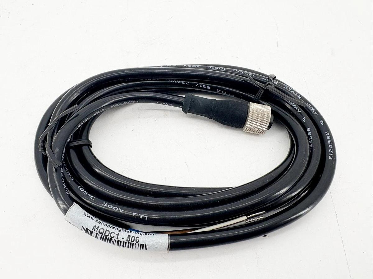 New Banner Engineering MQDC1-506 Single-End Cordset 51127 2m Lenth 5-Pin Female