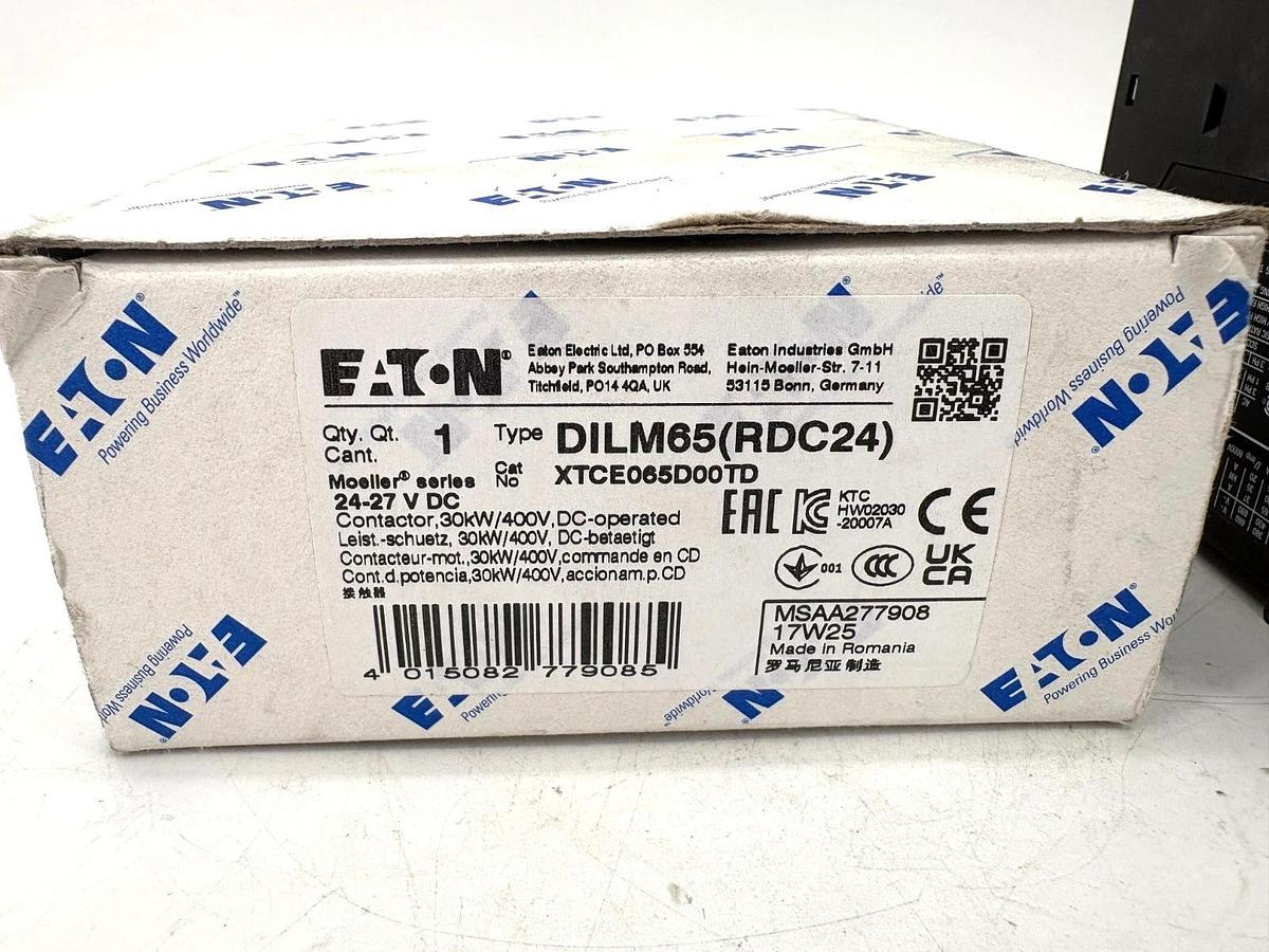 New Eaton Moeller XTCE065D-00TD Contactor 24-27VDC DILM65(RDC24)