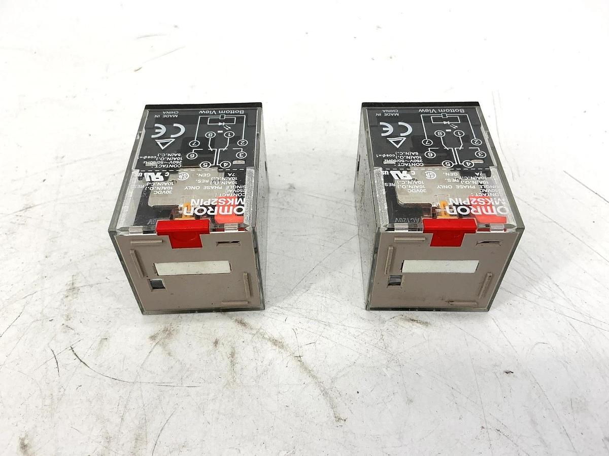 Lot of 2 New OMRON MKS2PIN-AC250 Relay 8-Pin 10A 250VAC 50/60HZ MKS2PIN