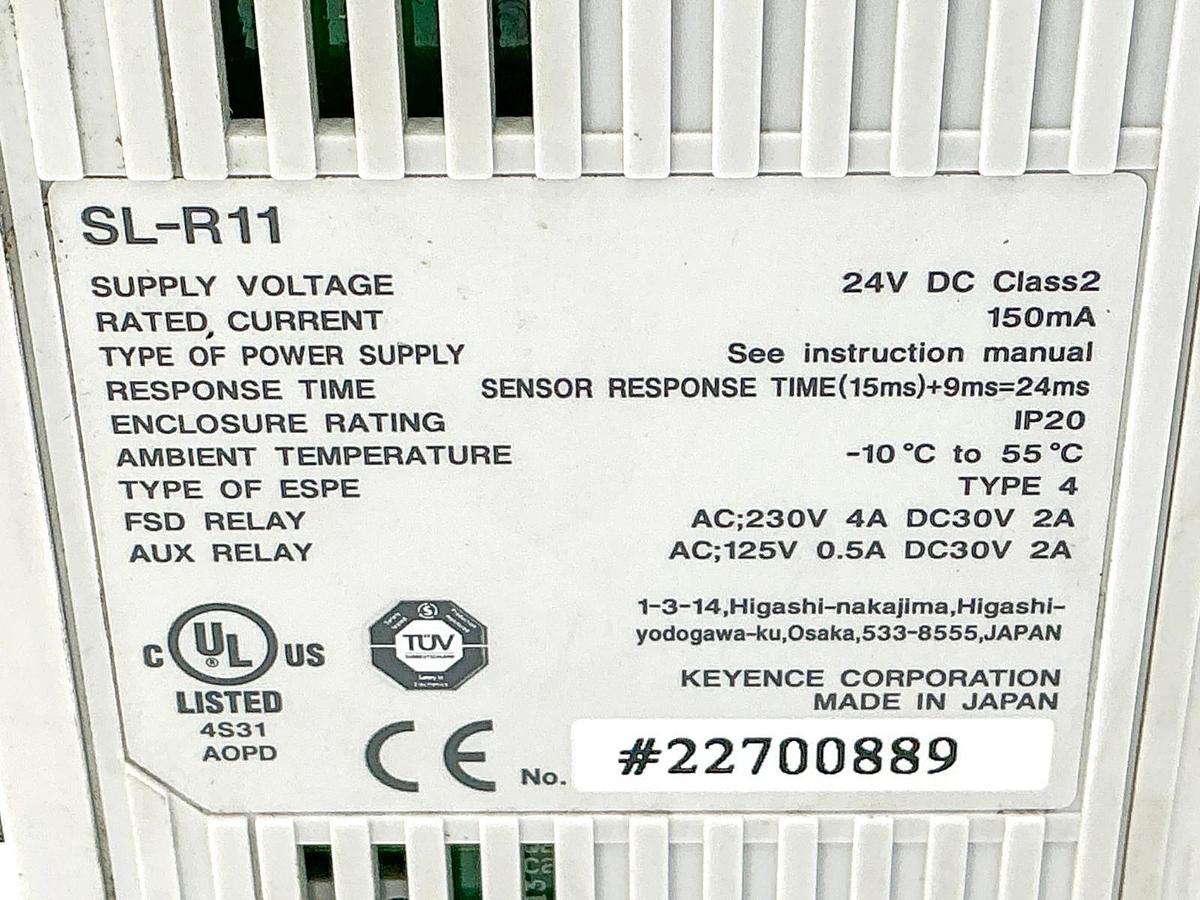 Used Keyence SL-R11 Safety Control Unit 24V 150mA