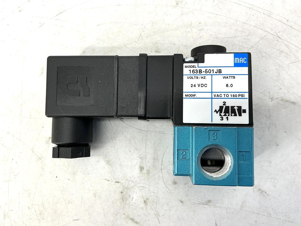 New MAC Valves 163B-501JB Solenoid Valve 3-Way 6-Watts 150PSI 24VDC 163B501JB