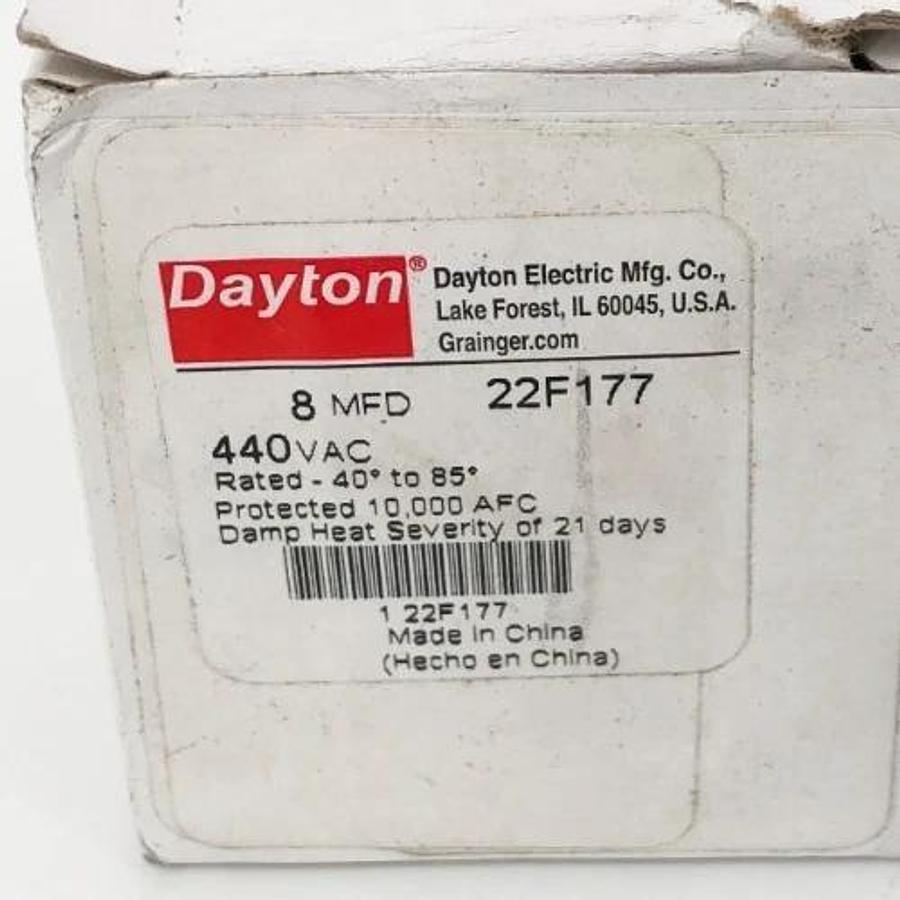 Lot of 2 New Dayton 22F177 Motor Run Capacitors 440VAC Packard PDCF8