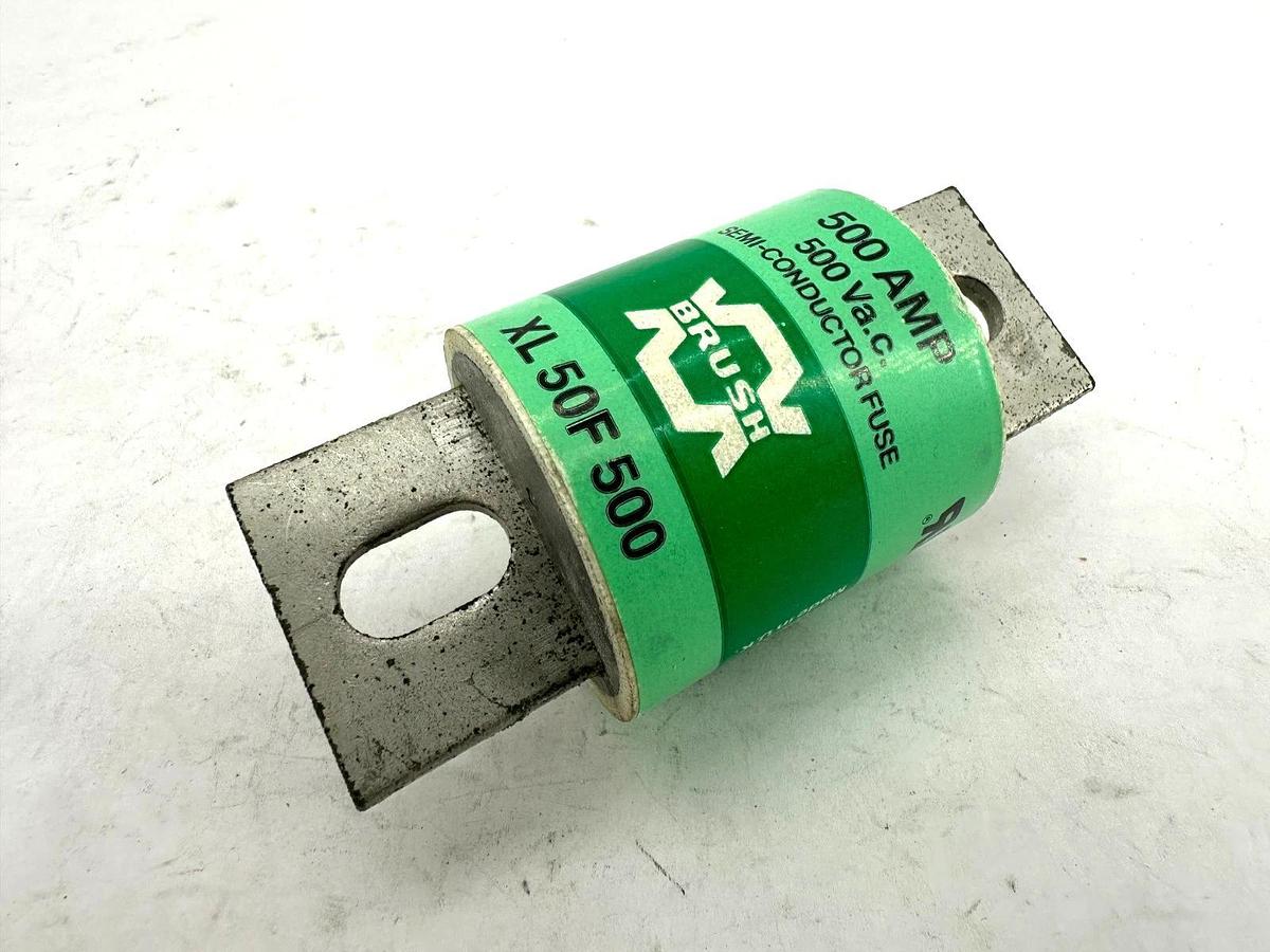New Brush XL-50F-500 Semi-Conductor Fuse 500A 500V XL50F500